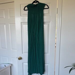 Tiare Hawai’i Green strapless low back smocked maxi dress